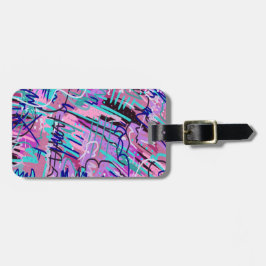 パープルドリーム表現抽象芸術プリント ラゲッジタグ