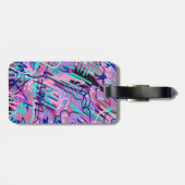 パープルドリーム表現抽象芸術プリント ラゲッジタグ (裏面横)