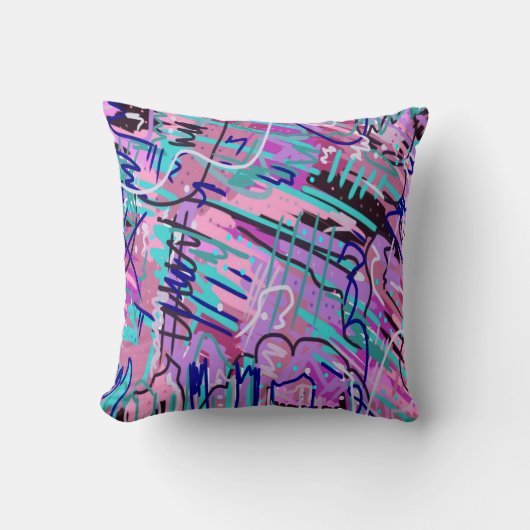 パープルドリーム表現抽象芸術 クッション (正面)