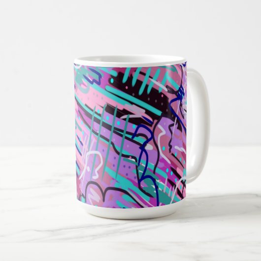 パープルドリーム表現抽象芸術 コーヒーマグカップ (正面右)