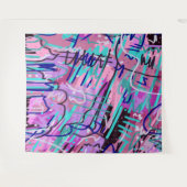 パープルドリーム表現抽象芸術 タペストリー (正面(横))