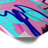 パープルドリーム表現抽象芸術 ポスター (角)