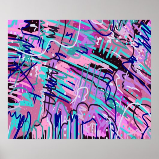 パープルドリーム表現抽象芸術 ポスター (正面)