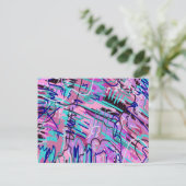 パープルドリーム表現抽象芸術 ポストカード (スタンド正面)