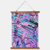 パープルドリーム表現抽象芸術 吊り下げ型タペストリー (正面)