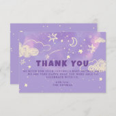 パープルドリーム赤ちゃんシャワーありがとう サンキューカード (正面/裏面)