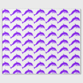 パープルドルフィンギフトラップニー大事な行事 ラッピングペーパー (フラット)