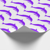 パープルドルフィンギフトラップニー大事な行事 ラッピングペーパー (角)