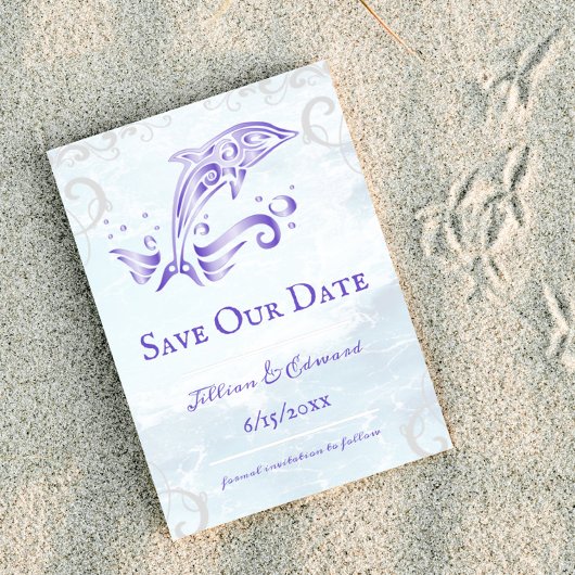 パープルドルフィンセーブ・ザ・デート案内 案内状