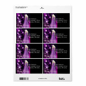 パープルドレスガールクリスマス住所 シール (フルシート)