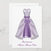 パープルドレスキンセアニェラ15thバースデーパーティー 招待状 (正面/裏面)