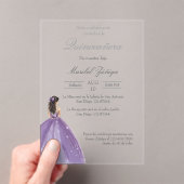 パープルドレスキンセアニェラ アクリル招待状 (インサイチュ (ポータブル))