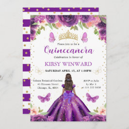 パープルドレスダークスキンプリンセスキンセアニェラ 招待状