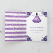 パープルドレスダークスキンプリンセス誕生日 カード (内部)