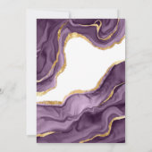 パープルドレスフローラ蝶金ゴールドキンセアニェラ 招待状 (裏面)