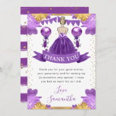 パープルドレスブロンドプリンセスキンセアニェラ サンキューカード (正面/裏面)