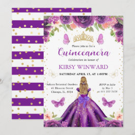 パープルドレスブロンドプリンセスキンセアニェラ 招待状