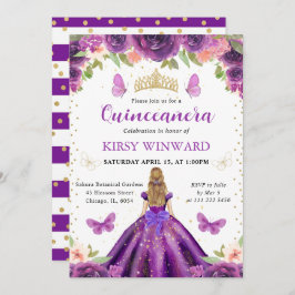 パープルドレスブロンドプリンセスキンセアニェラ 招待状