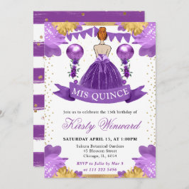 パープルドレスレッドヘアプリンセスキンセアニェラ 招待状