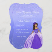パープルドレス ヴィンテージ キンセアニエラ 招待状 (正面/裏面)