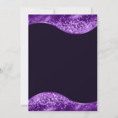 パープルドレス&金ゴールドグリッターバルーン甘い16 招待状 (裏面)