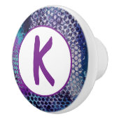 パープルドーティ抽象芸術モノグラム セラミックノブ (右)