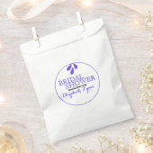 パープルドードルアンドサークルブライダルシャワー フェイバーバッグ (クリップ留めされた状態)