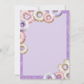パープルドーナツグリッター水の色ベビーシャワー 招待状 (裏面)