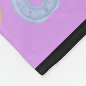 パープルドーナツ名前をカスタムする中フリースブランケット フリースブランケット (角)