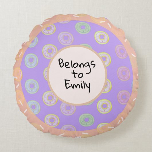 パープルドーナツTouchラウンドピロー ラウンドクッション (正面)