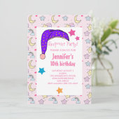 パープルナイトキャップスリープバースデーパーティー 招待状 (スタンド正面)