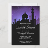 パープルナイトスカイアラビアンナイトブライダルシャワー 招待状 (正面)