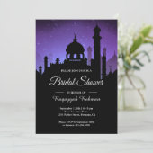 パープルナイトスカイアラビアンナイトブライダルシャワー 招待状 (スタンド正面)