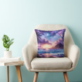 パープルナイトスカイムーントロピカルシーン クッション (椅子)