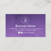 パープルナイトスカイ宇宙銀河系ソーシャルメディアのロゴ ロイヤリティカード (裏面)