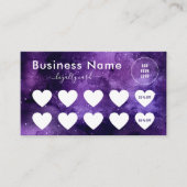 パープルナイトスカイ宇宙銀河系ソーシャルメディアのロゴL ロイヤリティカード (正面)