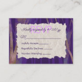 パープルナイトタイムフォレストバルミツワーRSVPカード アドバイスカード (正面)