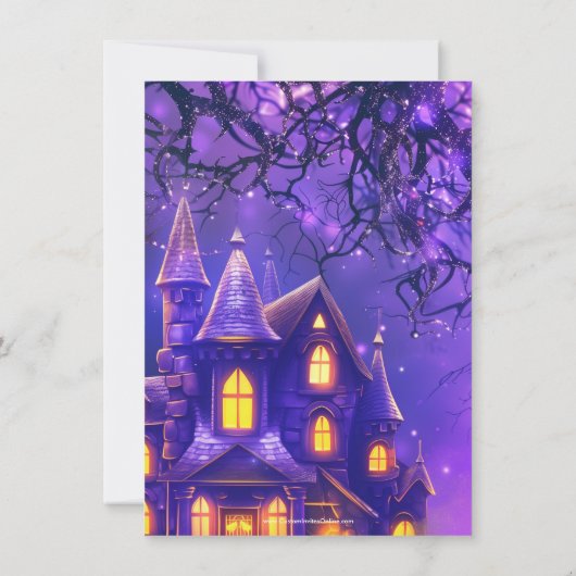 パープルナイトハローウィンパーティ幽霊のよく出るハウス 招待状 (裏面)