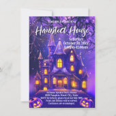 パープルナイトハローウィンパーティ幽霊のよく出るハウス 招待状 (正面)