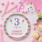 パープルナンバースリーエスタ3rd誕生日紙プレート ペーパープレート (パーティー)