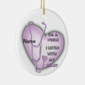 パープルナースハートオーナメント セラミックオーナメント (右)