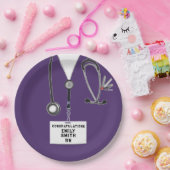 パープルナース卒業パーティー ペーパープレート (パーティー)