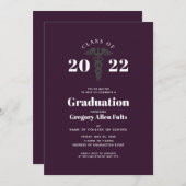 パープルナース卒業2022メディカルカドゥセウス 招待状 (正面/裏面)