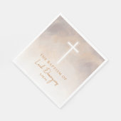 パープルニュートラルカトリックの洗礼用ナプキン スタンダードランチョンナプキン (角)