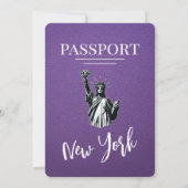 パープルニューヨークシティパスポ結婚ート 招待状 (裏面)
