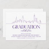 パープルニューヨーク卒業パーティー 招待状 (正面/裏面)