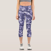 パープルネイビーカモフラージカプリレギンス カプリレギンス (正面)