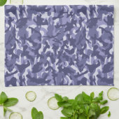 パープルネイビーカモフラージュ キッチンタオル (折り畳み)