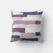 パープルネイビーブルーブラッシュストロークストライプ クッション (裏面)