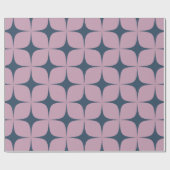 パープルネイビーブルーミッドセンチュリーモダンエレガント ラッピングペーパー (フラット)